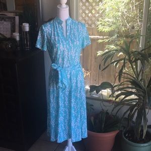 Vintage blue and white floral dress